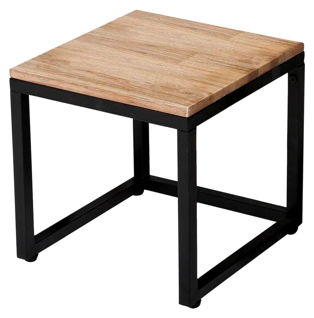Atmosphera - Set aus 3 Couchtischen Edena - Metall und Akazienholz - Kastanienbraun