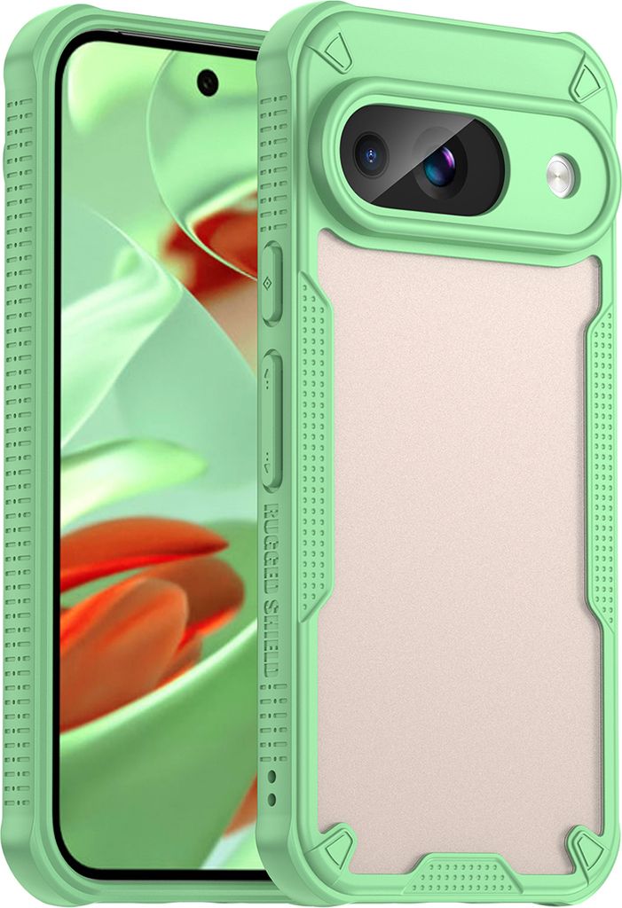 Schutzhülle für Google Pixel 9 / Pixel 9 Pro, transluzente matte Rückseite, TPU Bumper Case Grün