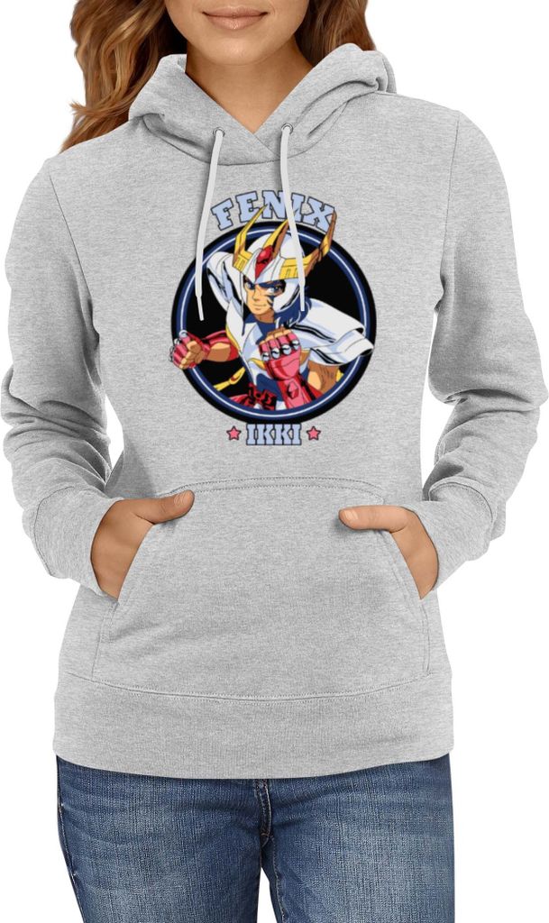 Damen Kapuzenpullover Japan Anime Manga Saint Anime Seiya Fenix Ikki Fenix Ikki, Lady M / Grau