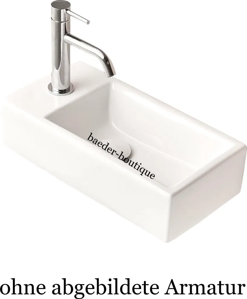 Lave-mains suspendu rectangulaire 40,5 cm pour WC et petites pièces