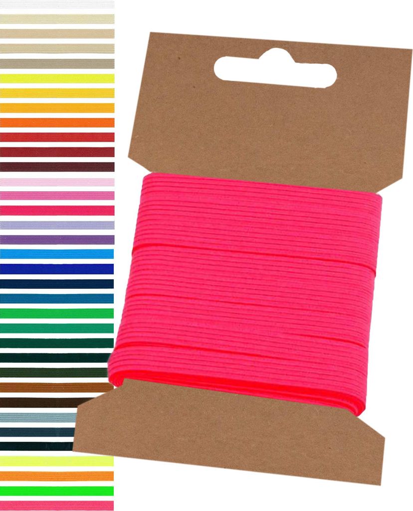 5m Gummiband 6,6mm Gummilitze Wäschegummi elastisches Band Wäscheband