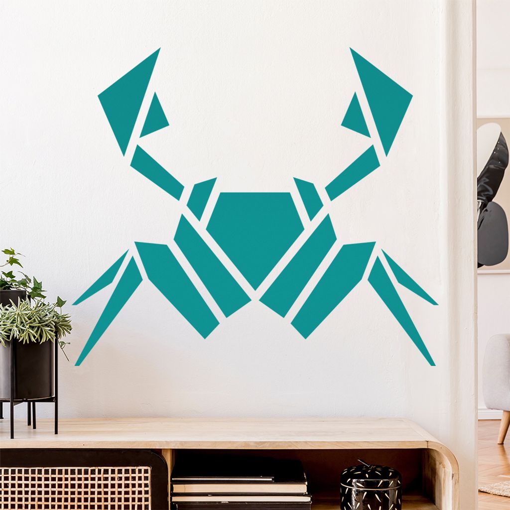 Papierfalten Krabbe Wandtattoo Wandaufkleber Wall Sticker - Dekoration, Küche, Wohnzimmer, Schlafzimmer, Badezimmer