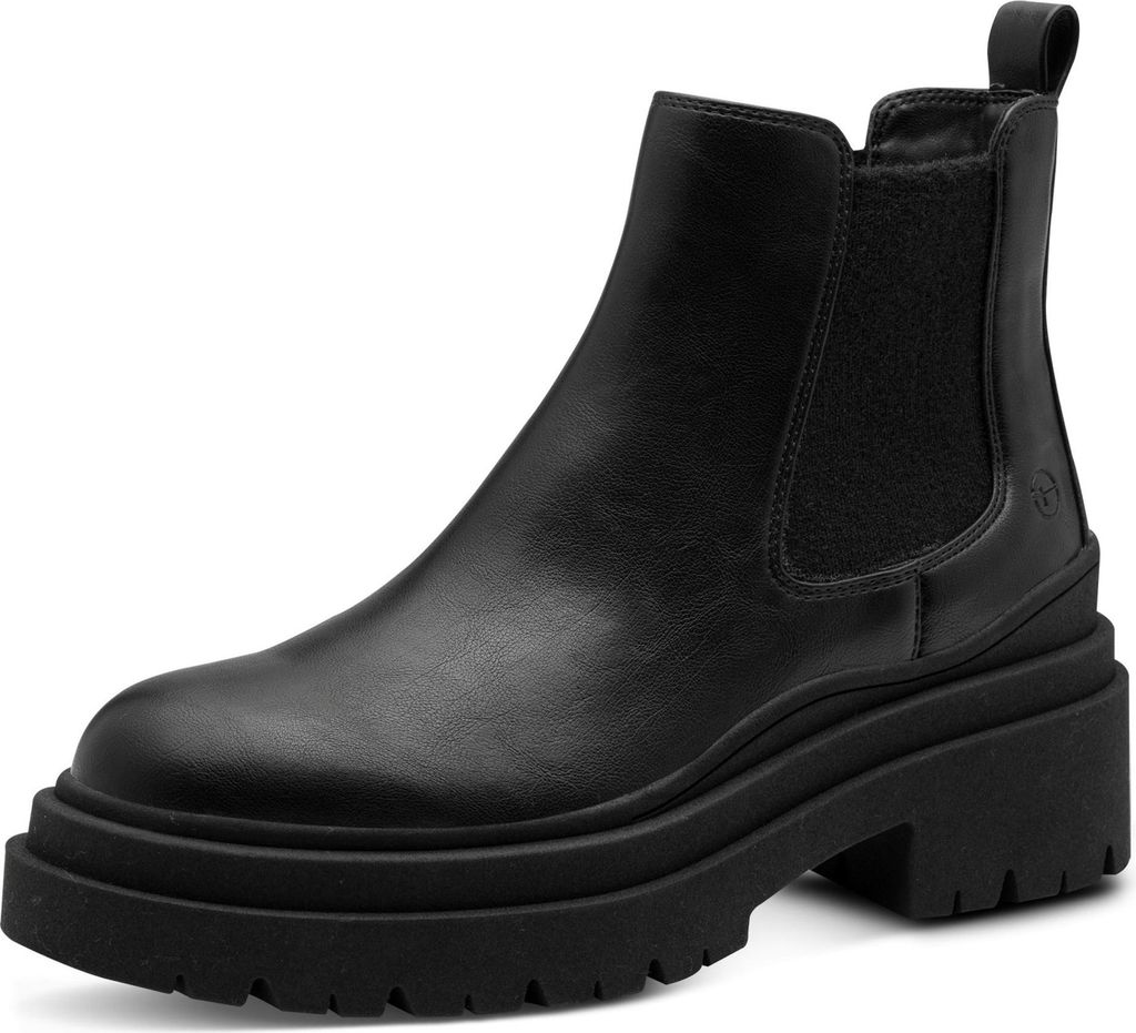 Tamaris Damen Stiefelette vegane Chelsea-Boots mit weichem Fußbett 1-25426-45, Größe:37 EU, Farbe:Schwarz