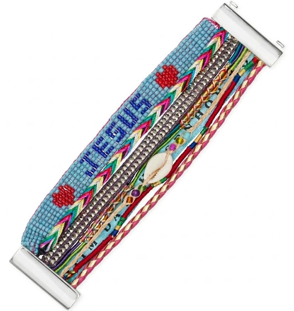 Stylisches Multicolor Armband JC-40505 im Boho-Stil für Uni Produktbild 