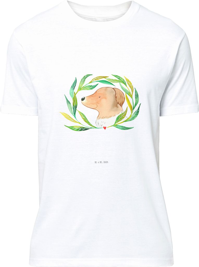 Mr. & Mrs. Panda Größe S T-Shirt Hund Blumen - Weiß - Produktbild 