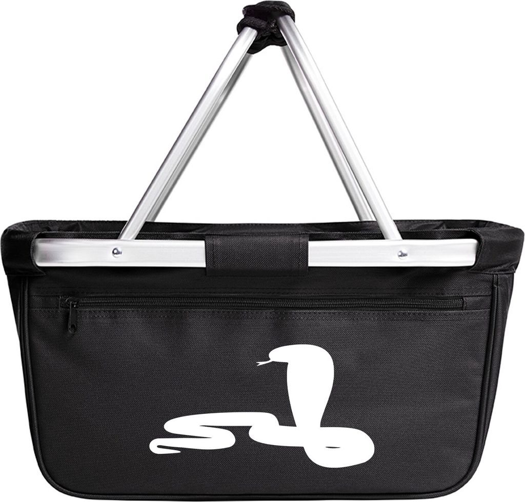 Huuraa Einkaufskorb Schlange Kobra Silhouette 20 Liter Black faltbarer Tragekorb Geschenkidee