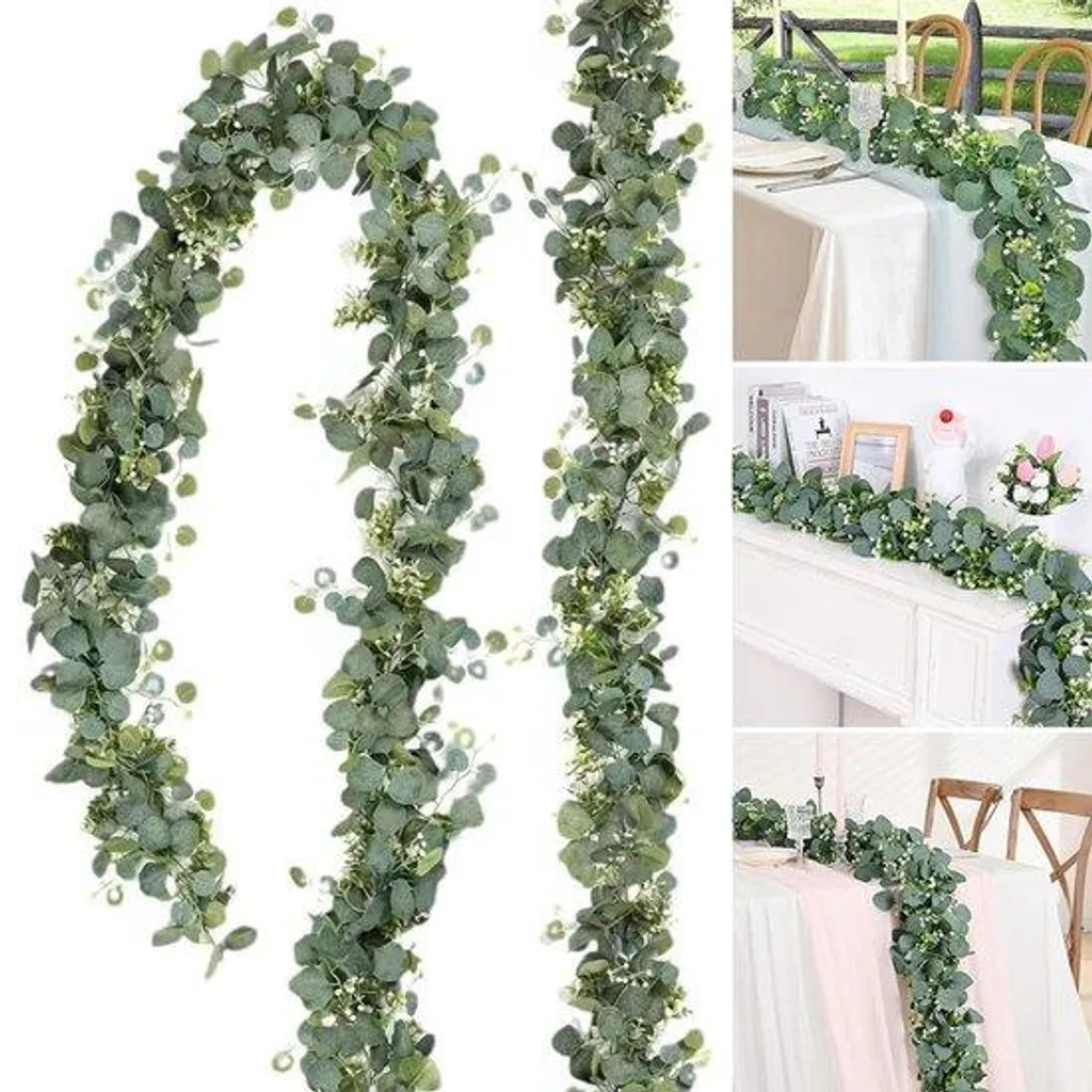 Guirlande eucalyptus artificielle 1,8m, décoration durable sans entretien
