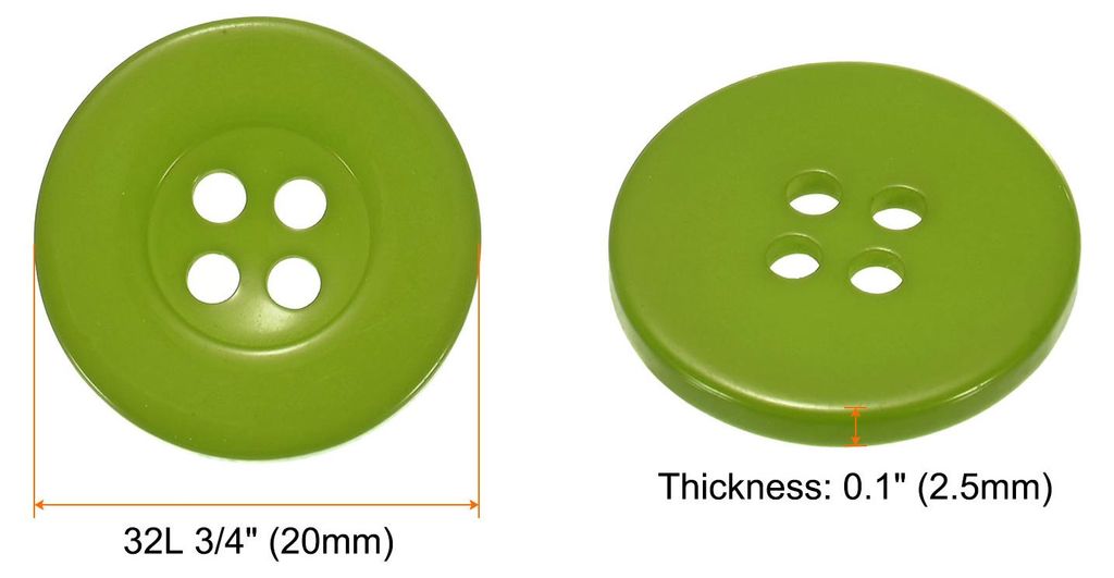 10 Stš¹ck Harz Kn?pfe Grš¹n N?hkn?pfe 20mm Runde Bastelkn?pfe Buttons zum Ann?hen Flach 4-Loch Ersatzkn?pfe fš¹r N?hen Hemd Kleidung Blusen D...