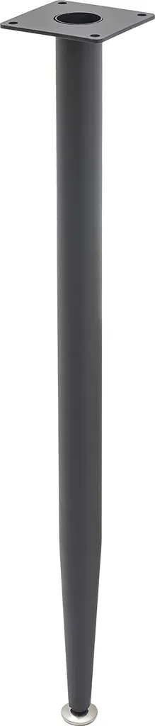 4 Pieds de table noirs avec vis de montage pour meuble - Charge 50kg