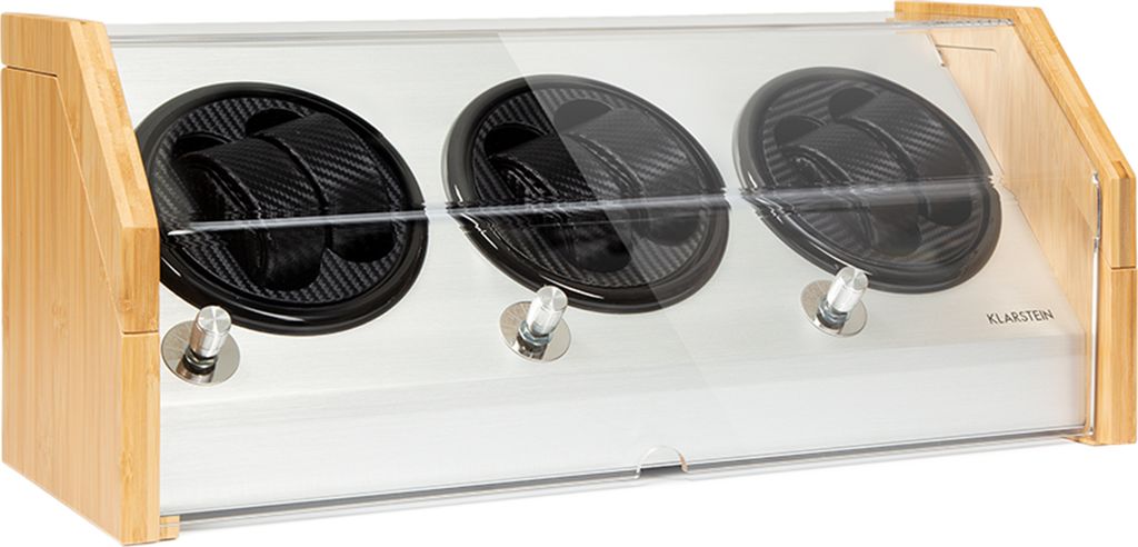 Klarstein Garonne 6 Uhrenbeweger für Automatikuhren - Uhrendreher mit 3 Drehtellern für 6 Uhren, Watch Winder mit 3 Drehgeschwindigkeiten, 4 Rata...