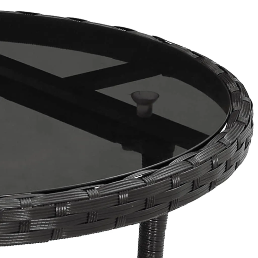 Table de jardin résistante aux intempéries Ø60 cm noir pour petit espace - 6