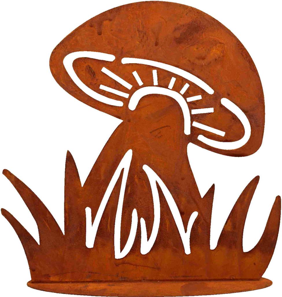 Herbst Pilz Edel Rost Metallständer Dekopilz Standfläche Matall, Ausf:20cm