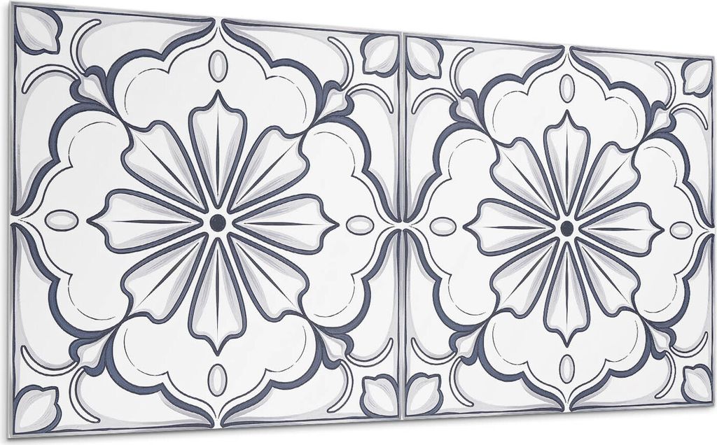 Blumenmuster Auf Der Fliese – Selbstklebende Fliesen – Wandverkleidung – Wandpaneel – PVC Fliesen – Vinylflisen – PCV Flisen – Selbst...