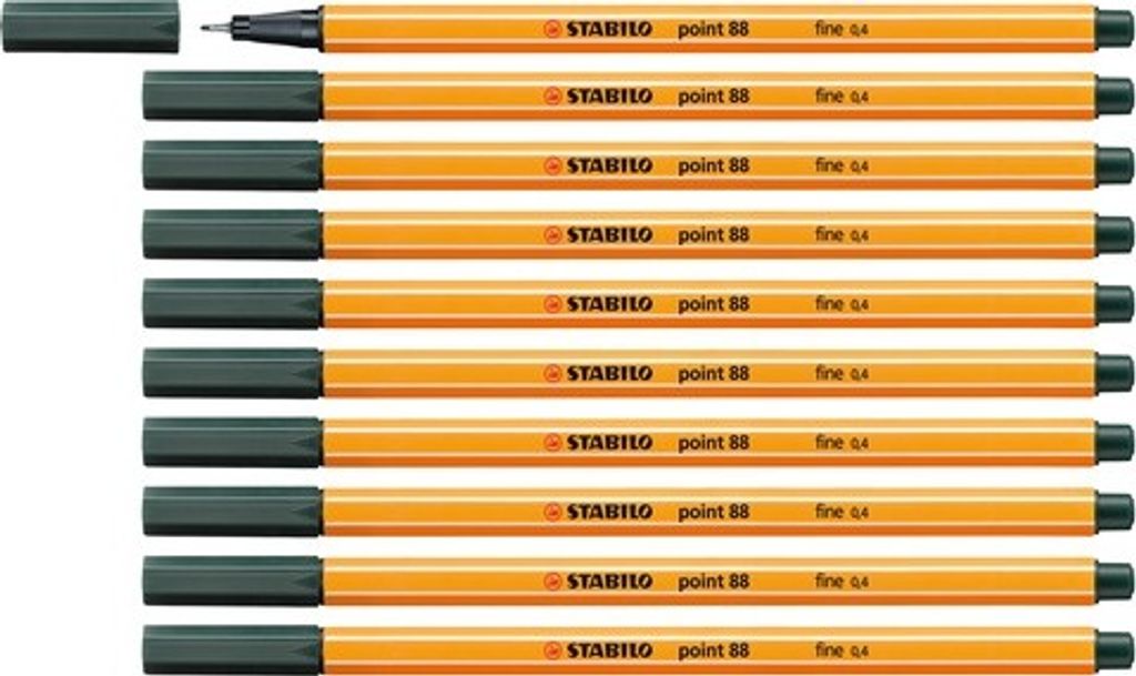 Fineliner - STABILO point 88 - 10er Pack - olivgrün