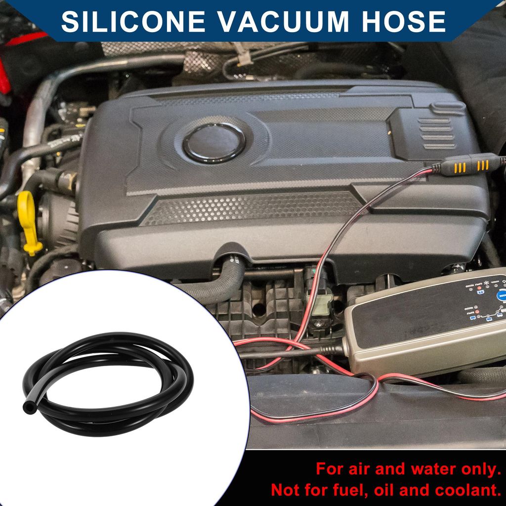 Silikon-Vakuumschlauch für Automobil-Vakuumsysteme Hochtemperatur 5ft 5/16" 8mm ID 3,5mm Wandstärke 1 Stück Schwarz