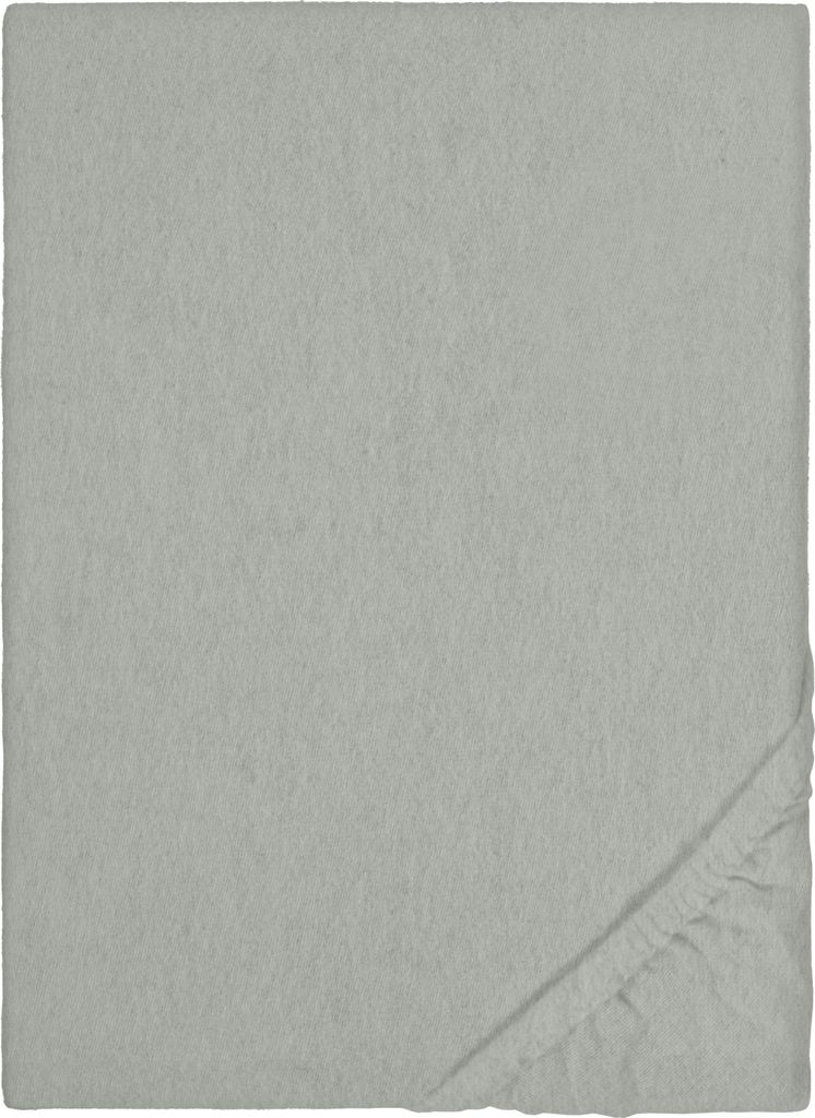 biberna Melange-Flanell Spannbetttuch 0841380 MELANGE UNI color: gletscher, size: 1x 90x190 cm - 100x200 cm