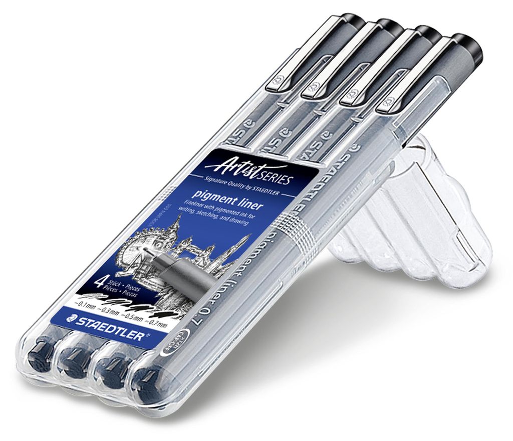 STAEDTLER pigment liner 308 Fineliner Box mit 4 Produktbild 