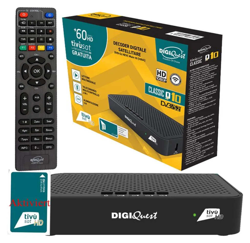 Récepteur Satellite pour Camping-car Digiquest Classic Q10 HD Noir 12V