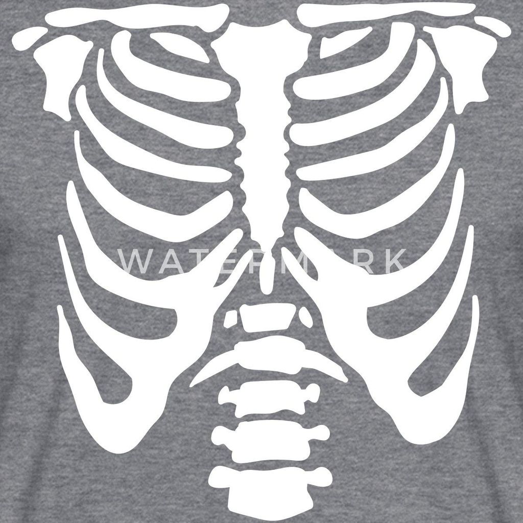 Spreadshirt Halloween Skelett Kostüm Männer T-Shirt, S, Graphit meliert
