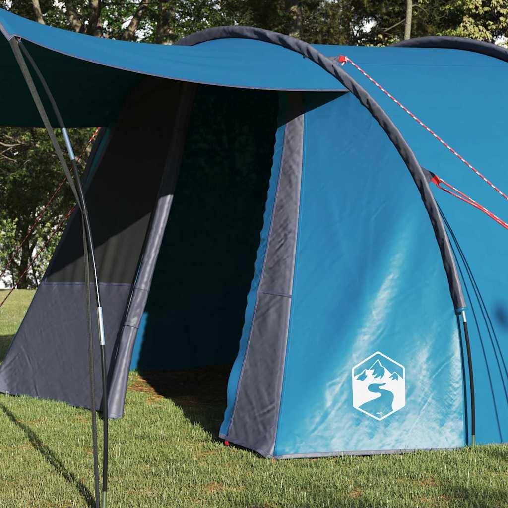 (Design 2026) Tunnelzelt mit Dach Blau und Grau 740 x 370 x 220cm - HOMMIE 736141 - Campingzelte
