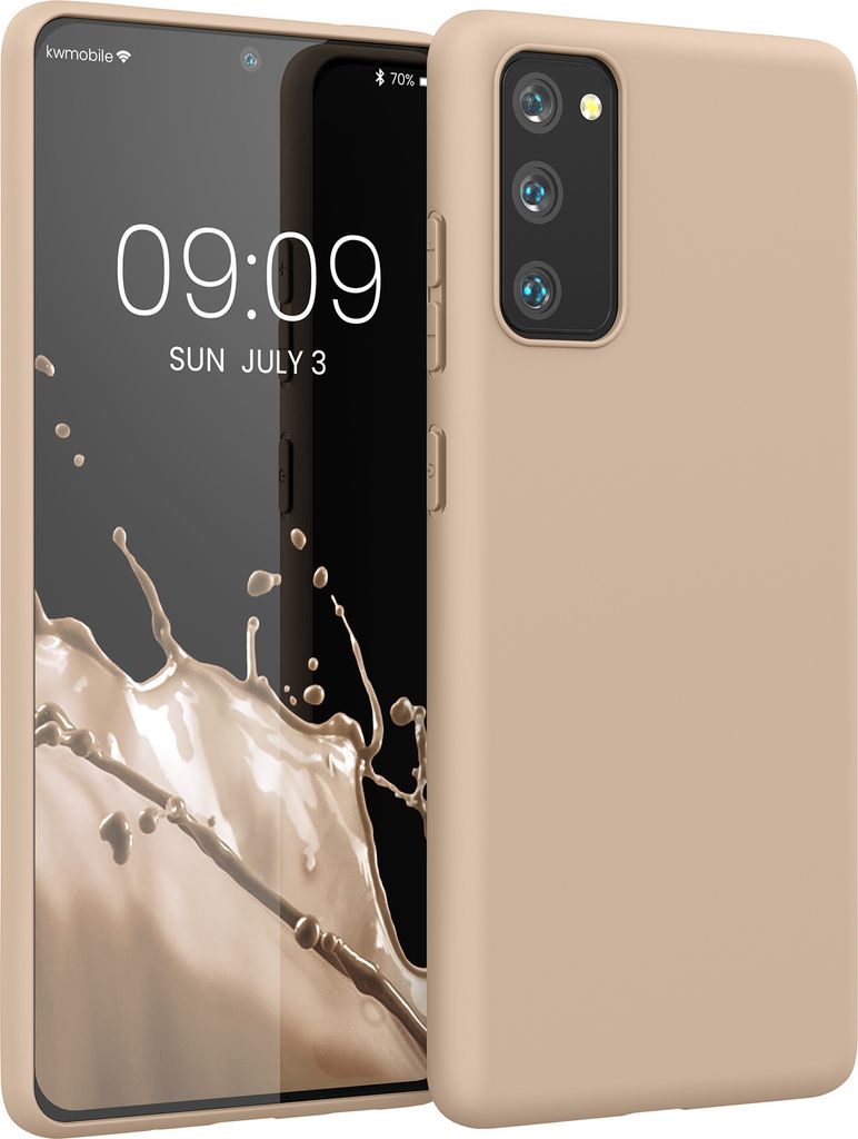 kwmobile Hülle kompatibel mit Samsung Galaxy S20 FE Hülle - weiches TPU Silikon Case - Cover geeignet für kabelloses Laden - Perlmutt