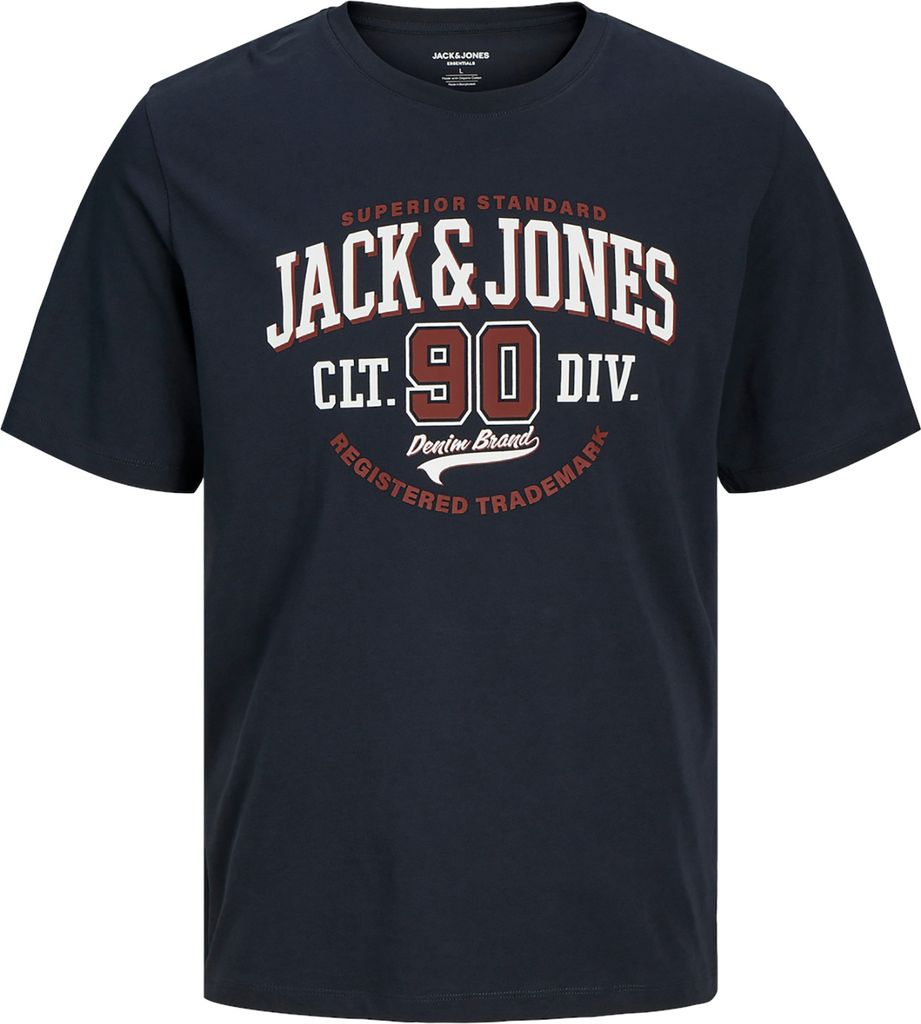 Jack&Jones Übergröße T-Shirt navy Logoprint JJELOGO