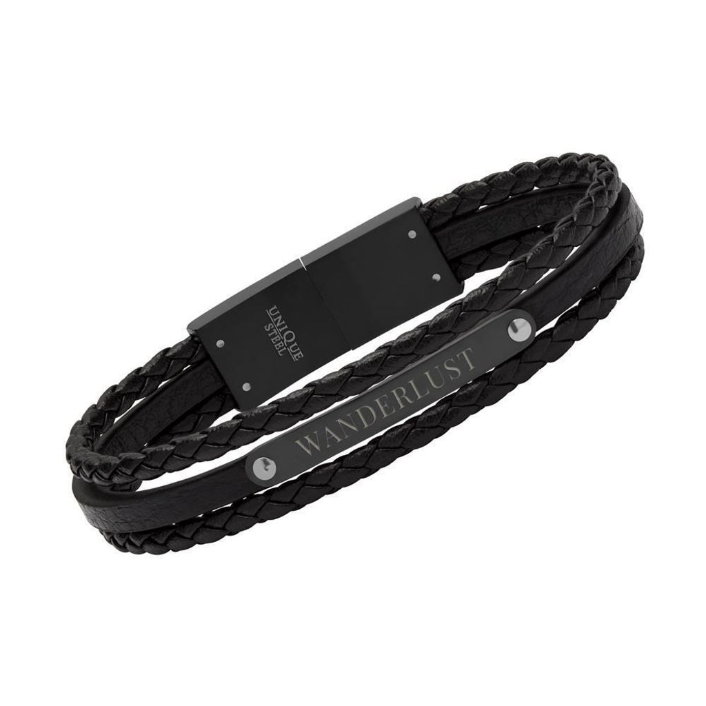 Unique Armband aus schwarzem Kunstleder
