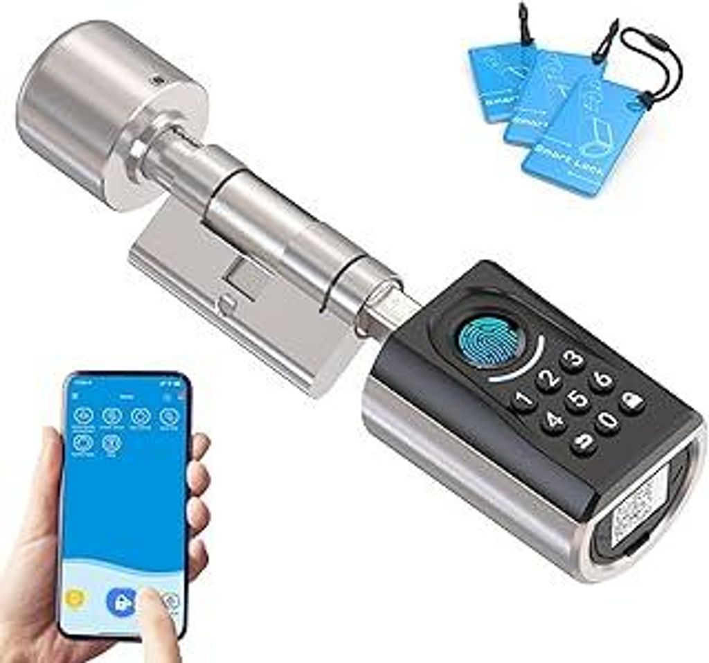 WELOCK Türschloss Fingerabdruck ToucA51,Elektronisches Türschloss Code,mit RFID Karte,APP,WiFi,Fingerabdruck Schloss Haustür IP65,Smartes Türsc...