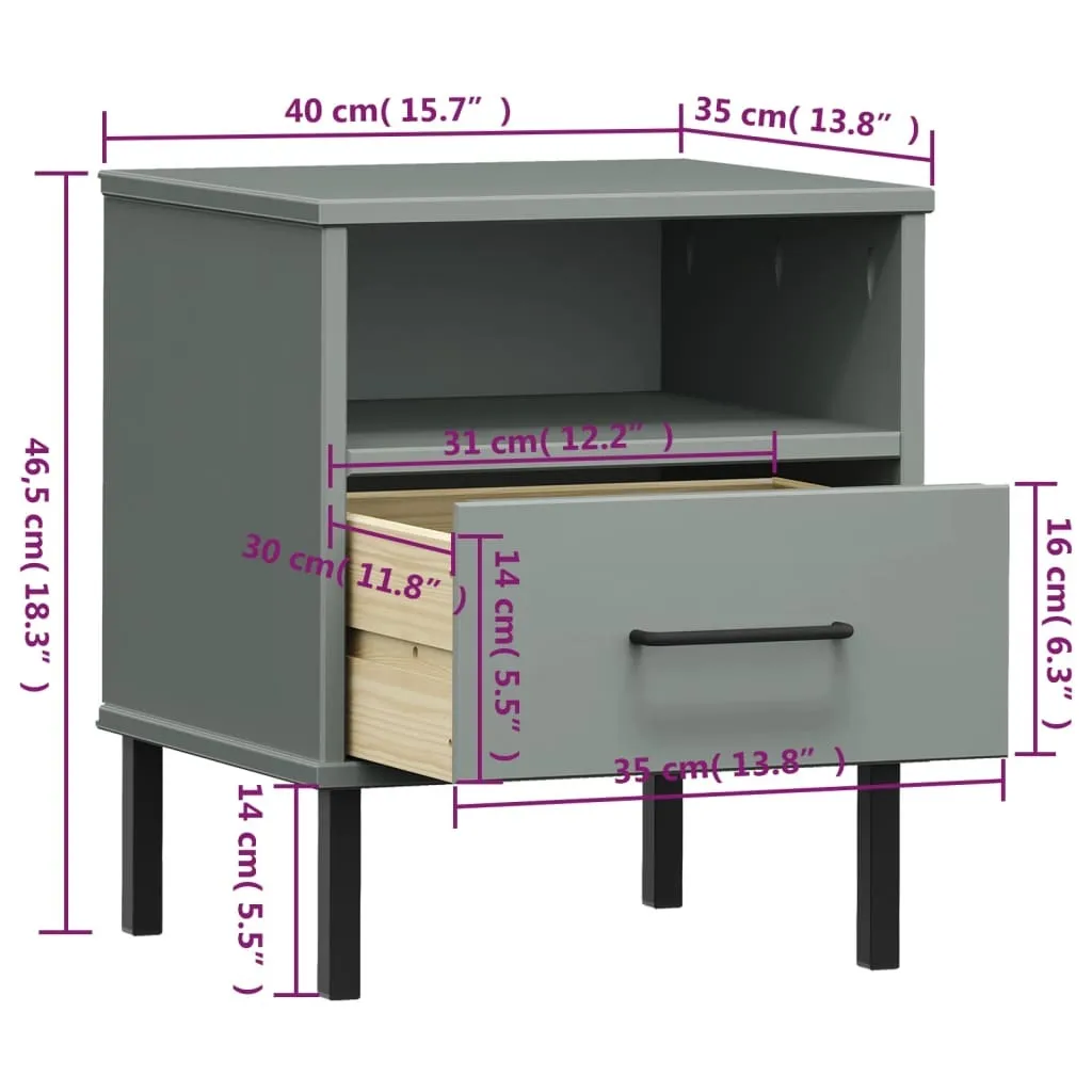 Table de chevet compacte OSLO pour optimiser l'espace du lit - 8