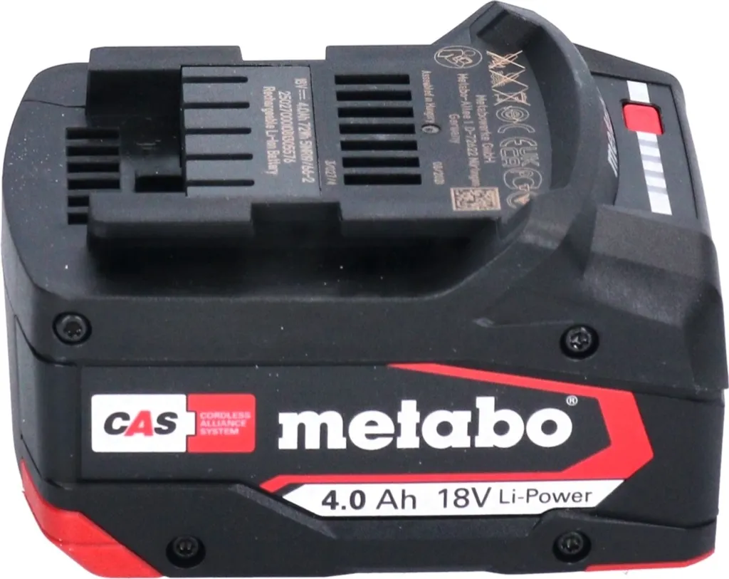 Set Énergie Metabo 18V : 2 Batteries 4,0 Ah et Chargeur pour Travaux Pro - 5