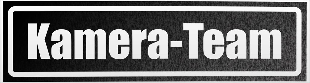 Kiwistar Kamera - Team invertiert Magnetschild Schild magnetisch - 30cm Schwarz - reflektierend - Magnetfolie für Auto PKW Kfz