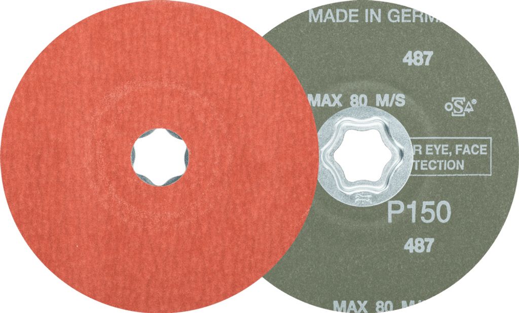 PFERD TOOLS COMBICLICK Korund Fiberscheibe Ø 125 mm A-COOL150 für Edelstahl