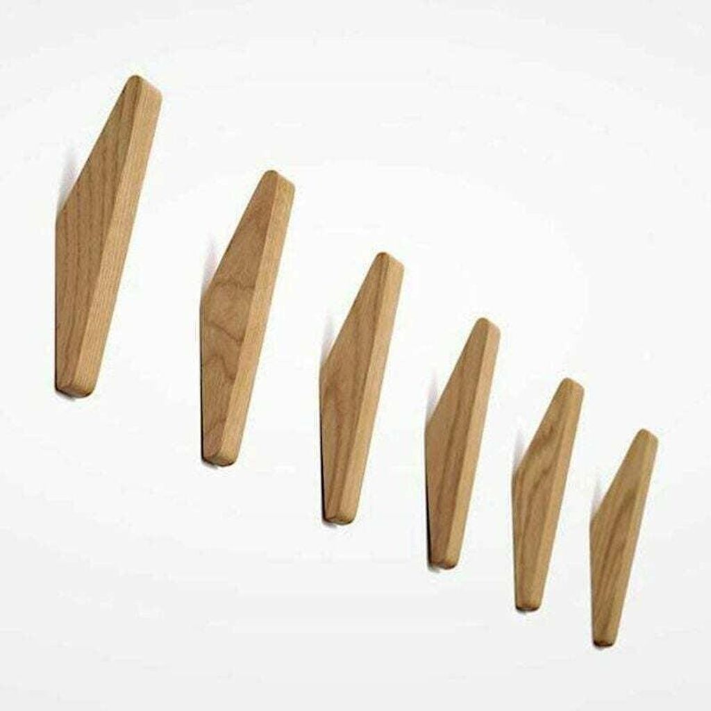 Set mit 6 Vintage-Garderobenhaken aus Holz, Holzhaken, Tragkraft 5 kg, Wandhaken, Bademantelhaken, Huthaken, Haken, Mehrzweckhaken, Schlüsselhaken...