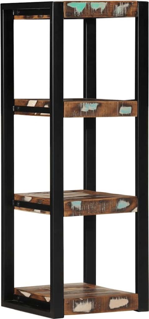 Wandregal Mehrfarbig 35x35x100 cm Altholz Massivholz