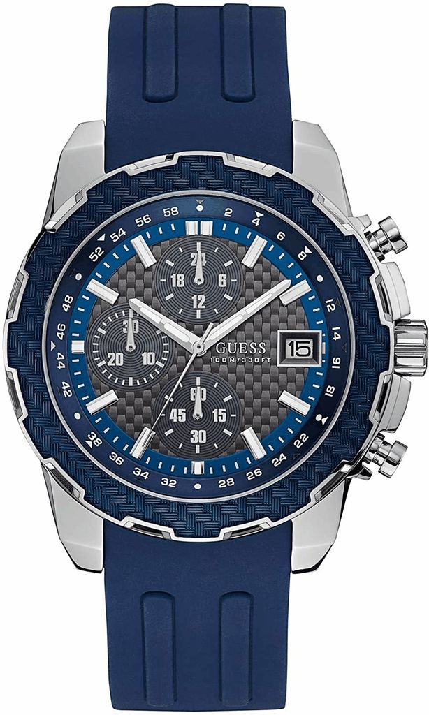 GUESS W1047G2 Uhr. Quarzwerk, Farbe Blaugrau. Herrenuhr.