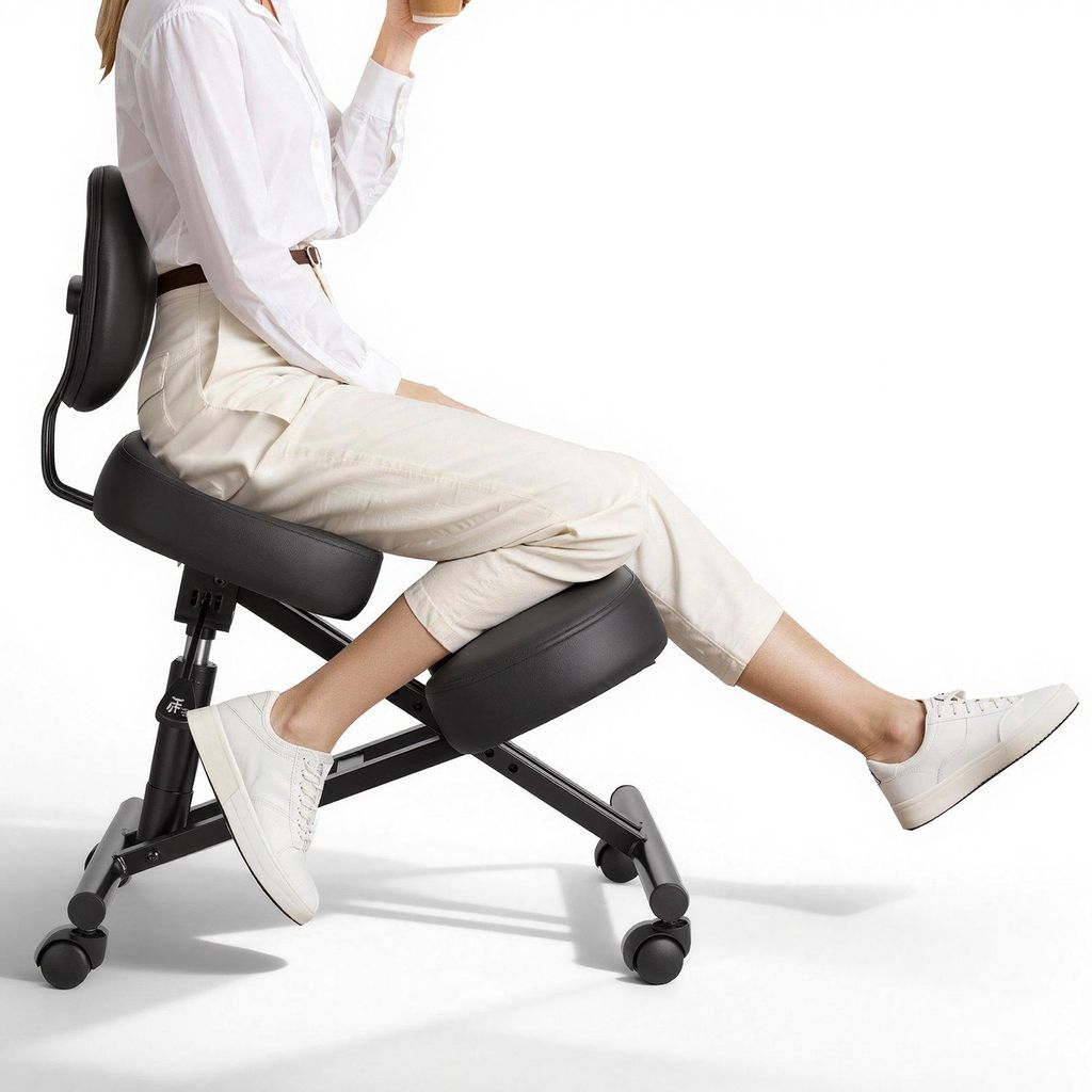 Siège ergonomique à genoux - Tabouret à genoux avec dossier Image du produit 