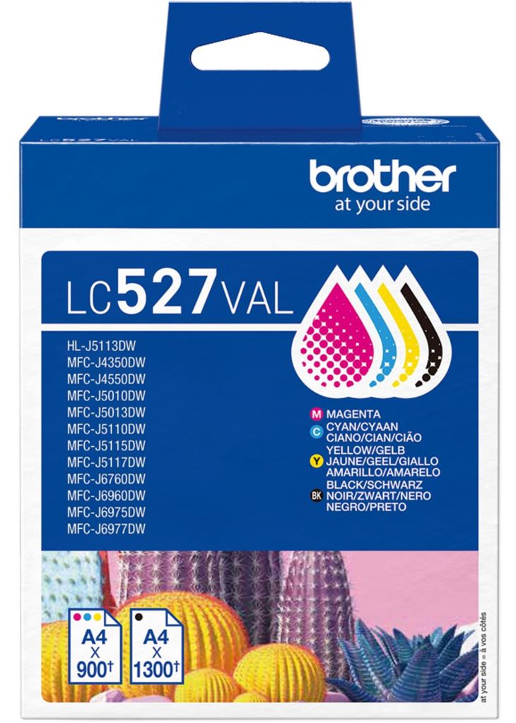 Brother LC527VAL, Schwarz, Cyan, Magenta, Gelb, Tinte auf Produktbild 
