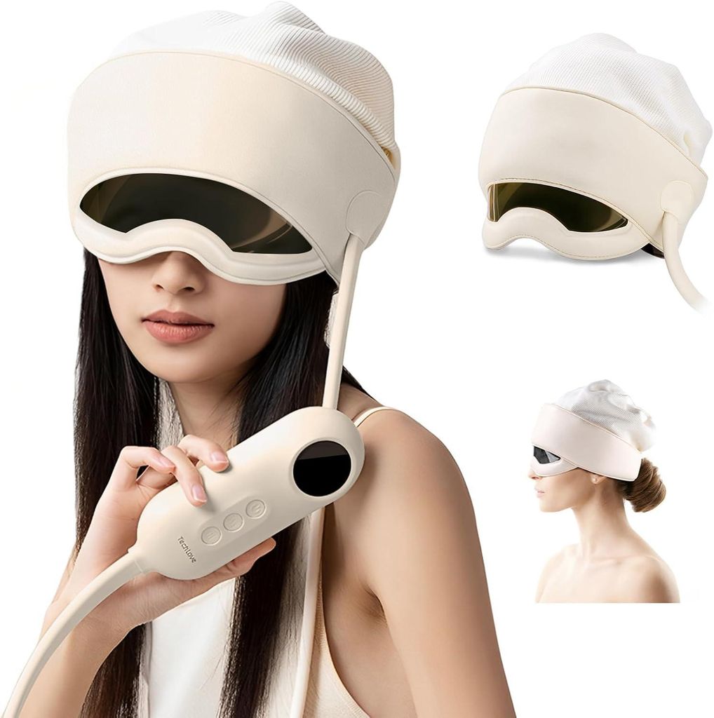 Elektrisches Kopfmassagegerät mit 6-Zonen-Luftkissenmassage, 3 Modi x 3 Intensitätsstufen zur Linderung von Kopfschmerzen, Stress und Müdigkeit