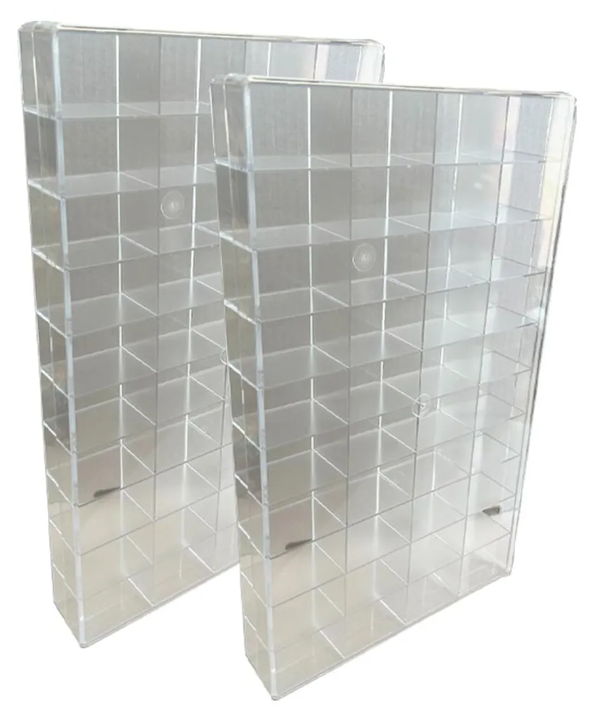 Bac de rangement 40 compartiments à couvercle transparent, pack de 2 unités