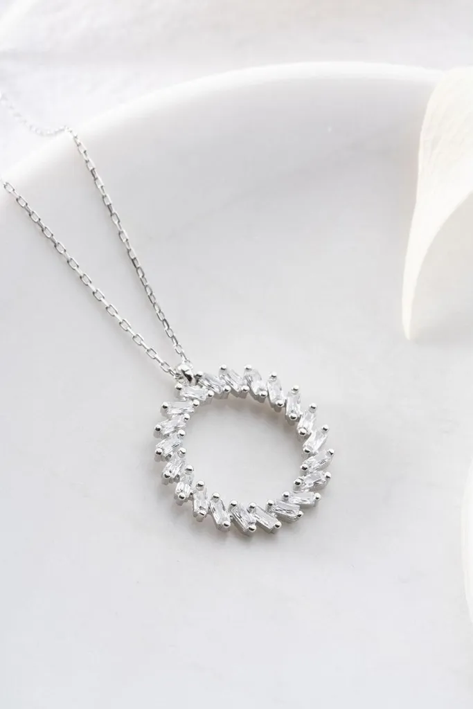 Collier élégant argent 925 et zircone pour cadeau d'anniversaire femme