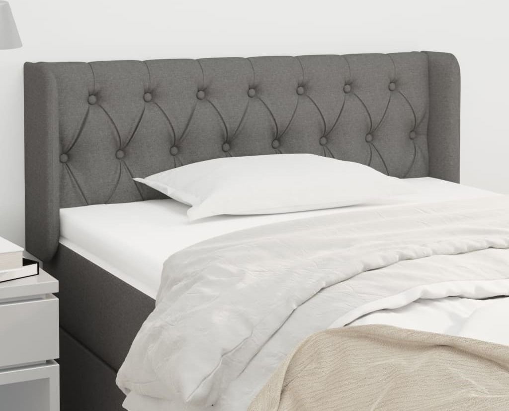 Maison Exclusive - Kopfteil mit Ohren Dunkelgrau 93x16x78/88 cm Stoff