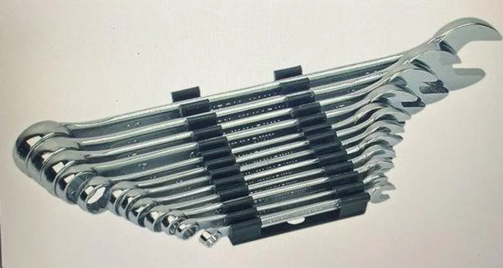 Trousse de 12 clés mixtes DIN 3113 argent pour atelier et bricolage DIY