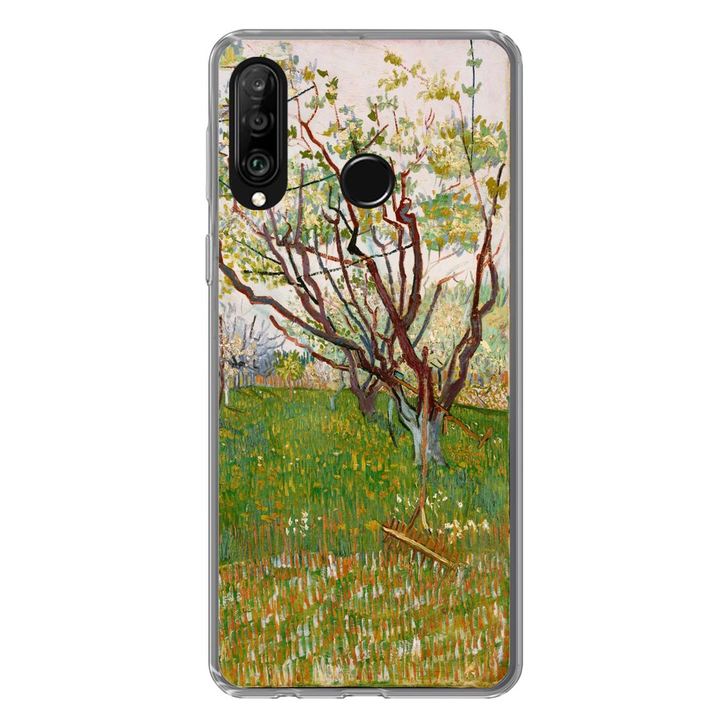 MuchoWow Handyhülle Schutzhülle Hülle für Huawei P30 Lite Blühender Obstgarten - Vincent van Gogh Silikon Softcase Handy Hülle - Handyhülle