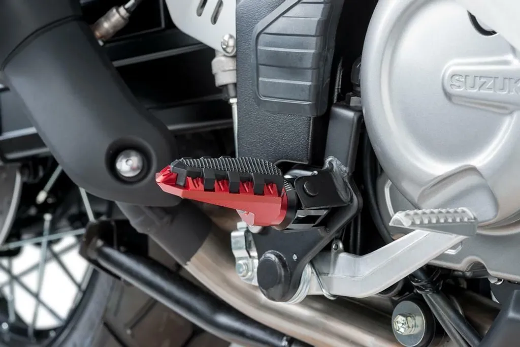 Repose-pieds Trail PUIG 7319R Rouge Anodisé Grip Max pour GSX-R750