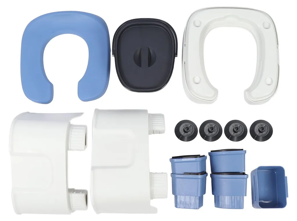 Table de chevet-toilette antidérapante et portable en acier bleu - Max