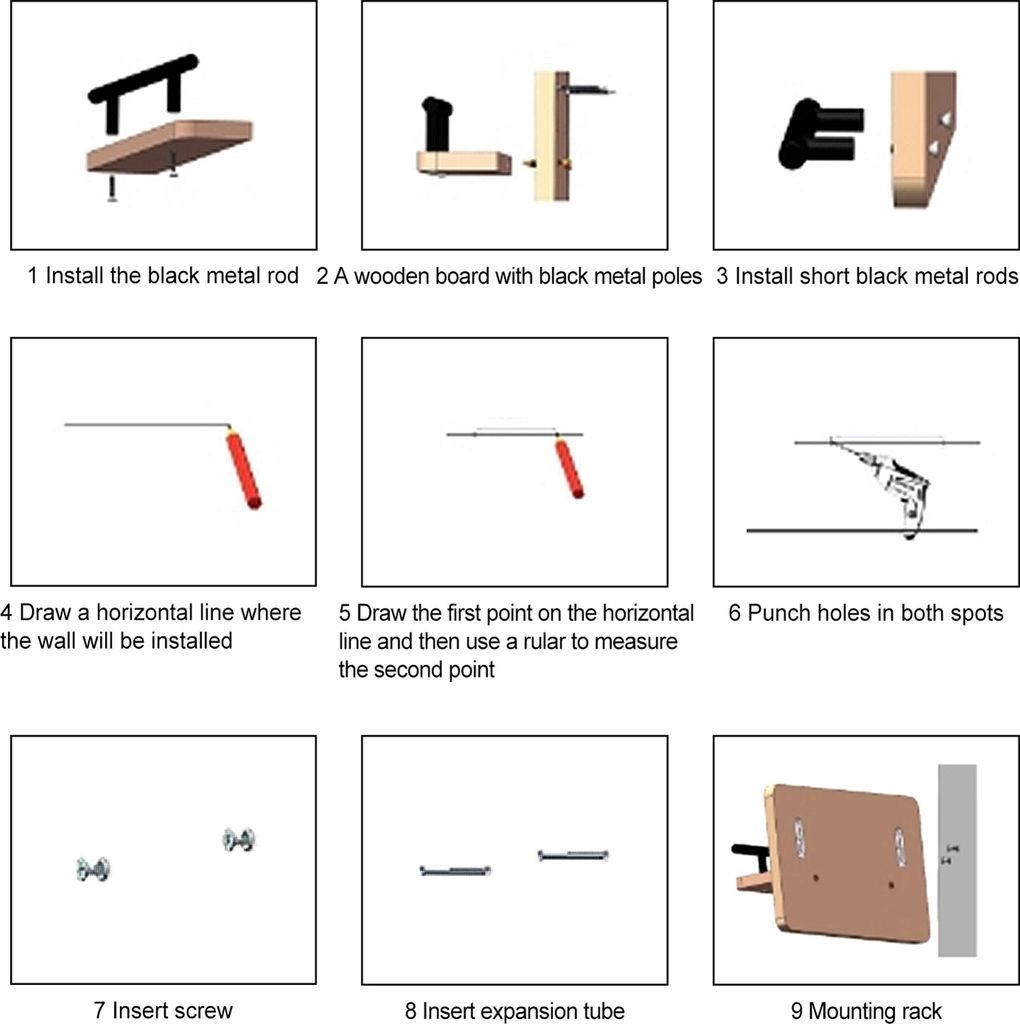 Schlüsselhalter für die Wand mit 5 Schlüsselhaken, Holz Produktbild 7