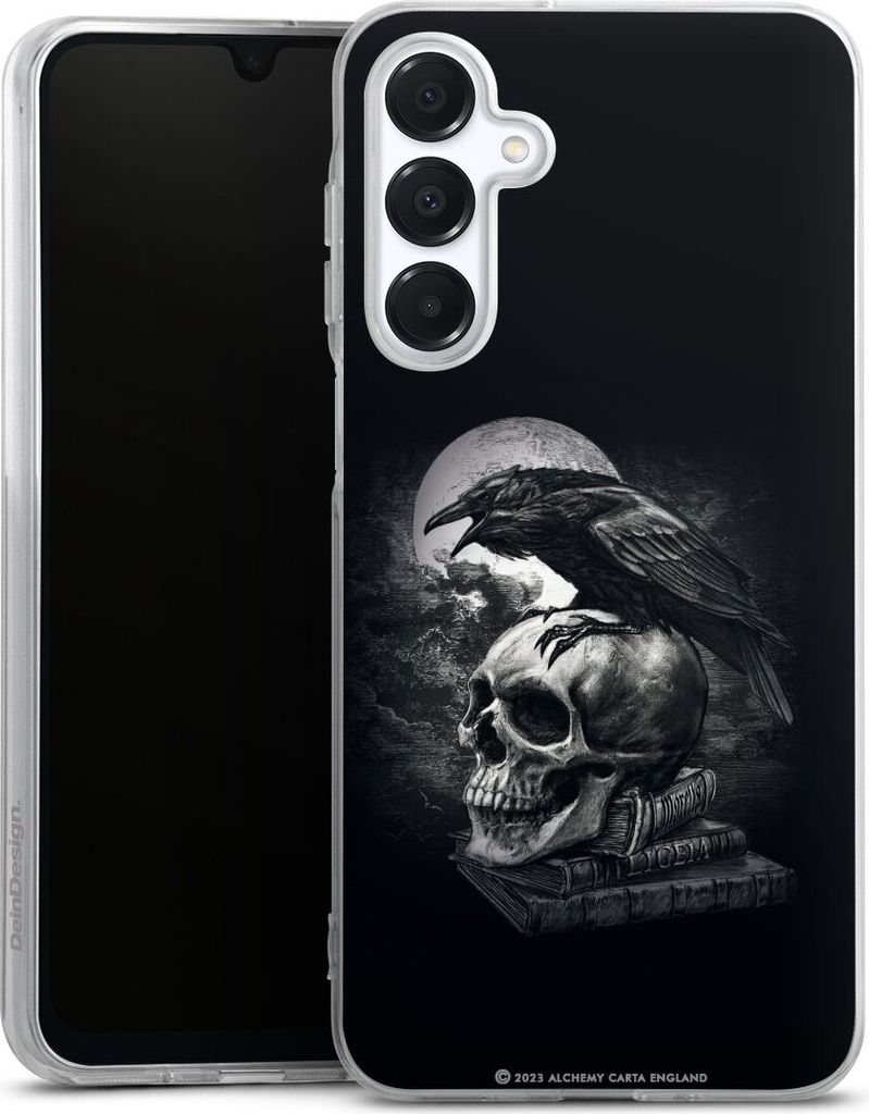 DeinDesign Handyhülle für Samsung Galaxy A16 4G Silikon Hülle Case Smartphone Schutzhülle Rabe Schädel Totenköpfe