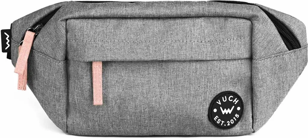 Vuch Lorelai Grey - Sac Banane Femme avec Sangle Réglable et Zip Gris