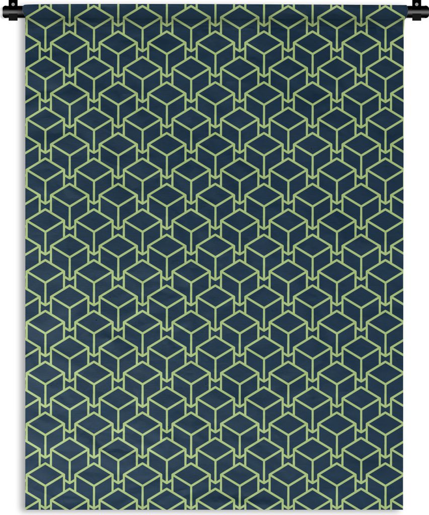 MuchoWow Wandteppich Wandbehang Muster - Würfel - 3D 150x200 cm Tapisserie Dekoration Wandtuch - Wandaufhängung - Moderner