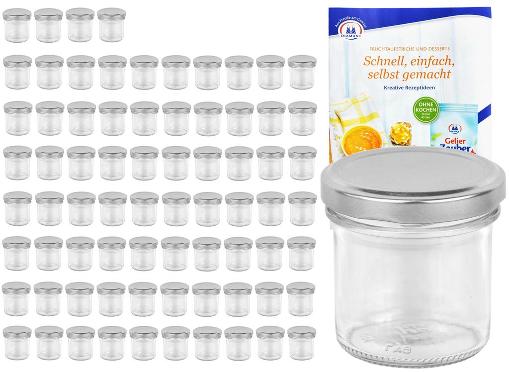 75er Set Sturzglas 167 ml To 66 silberner Deckel Produktbild 